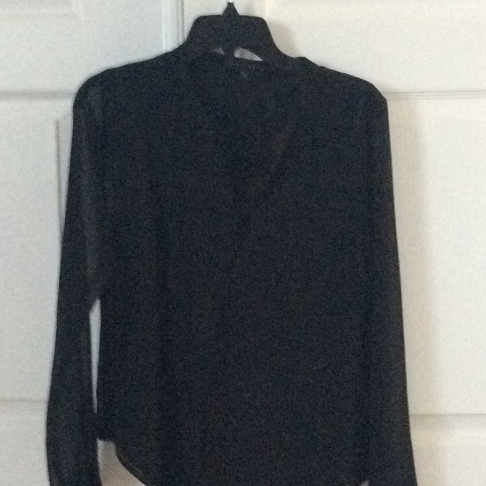Sanctuary sheer black blouse.